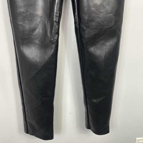 ARITZIA Wilfred The Melina Pant Black High Rise Straight Leg Faux Vegan Leather - Picture 12 of 16